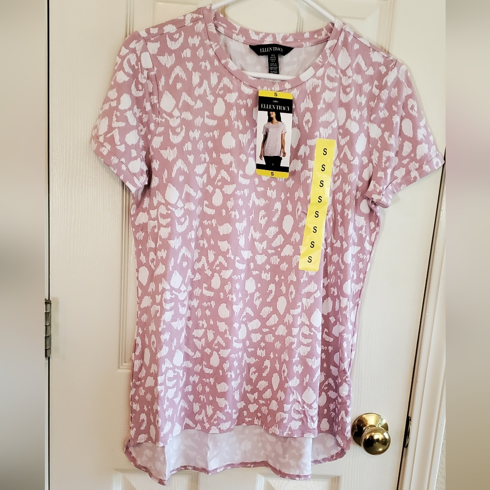 NWT - Ellen Tracy | Pink Cheeta Print T-Shirt Size S